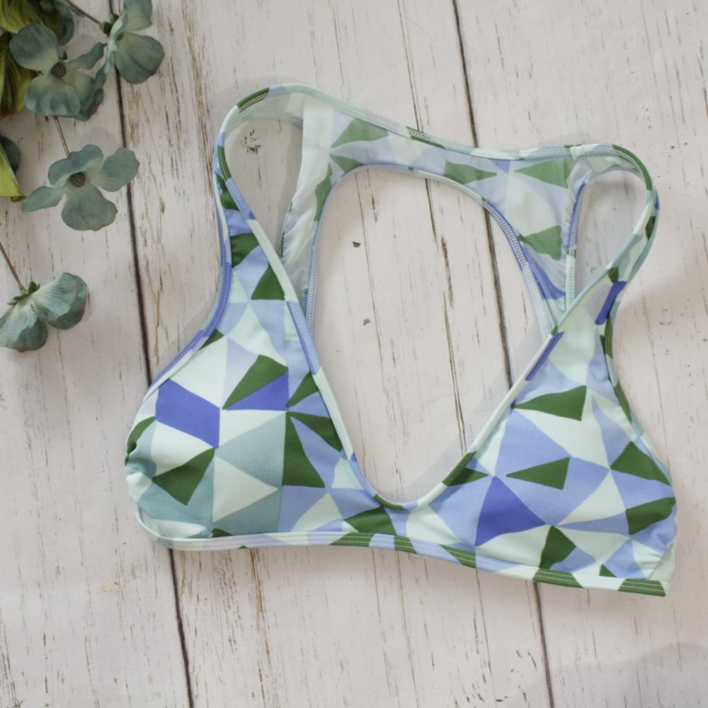 Aerie Swim Sporty Geometric Bikini Top S
